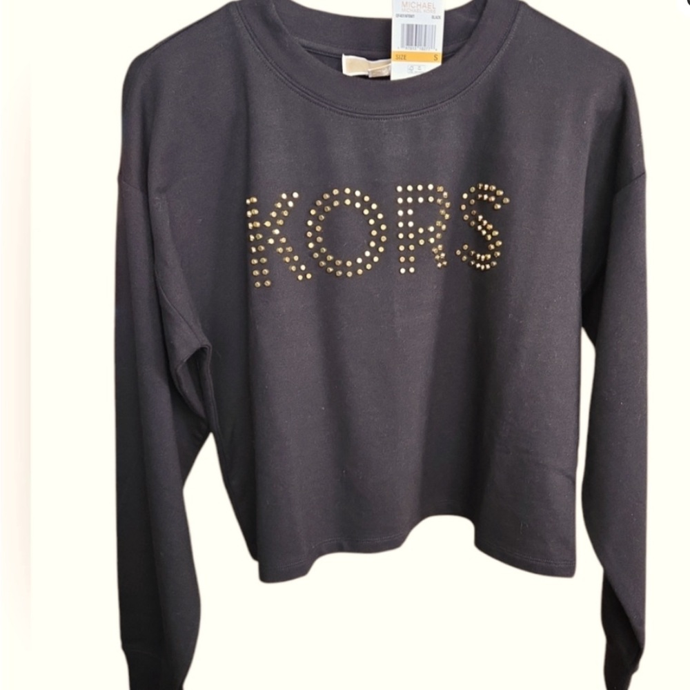 Michael Kors Black Top with Gold Accents 2